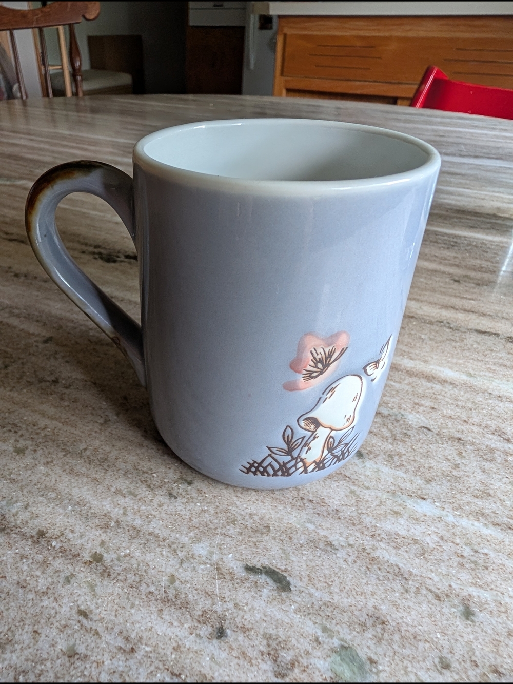 Vintage Cottagecore Purple Mushroom & Butterfly Ceramic Mug - Picture 7 of 8